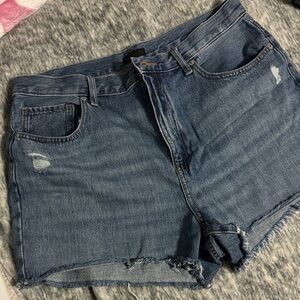 Uniqlo Women's Distressed Blue Jean Shorts